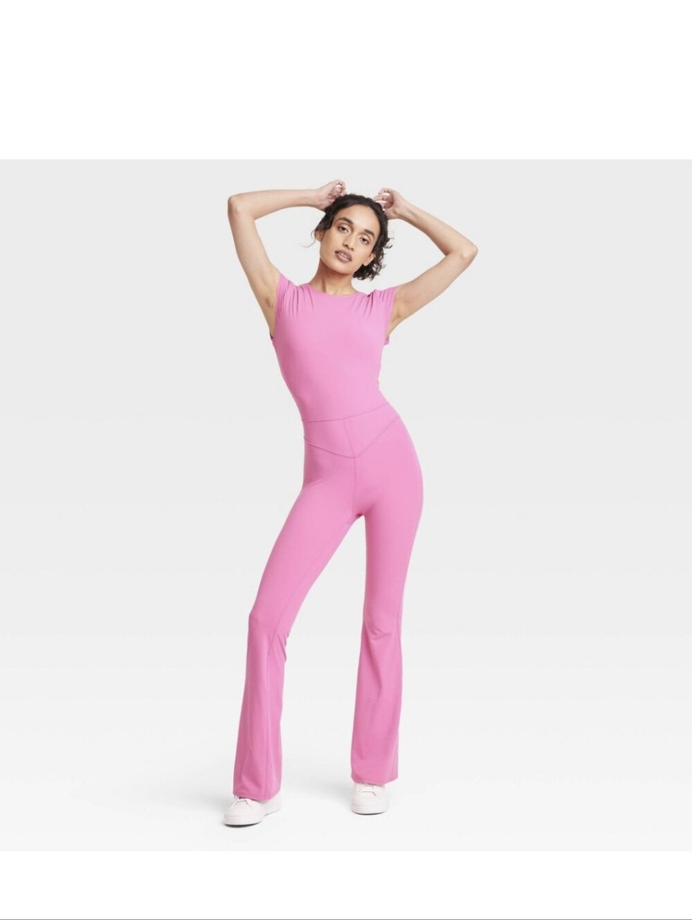 JoyLab Bright Pink Cap Sleeve Jumpsuit